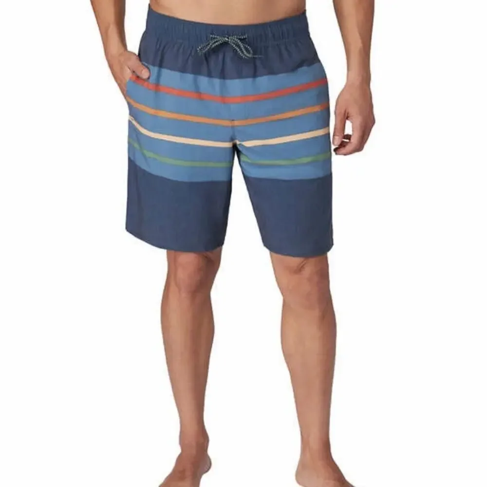 Hang Ten Men's Swimwear Trunks Shorts Blue Stripe Size XL NWT